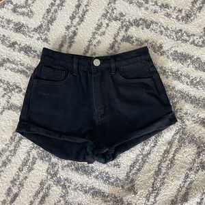 Princess Polly Black Jean Shorts